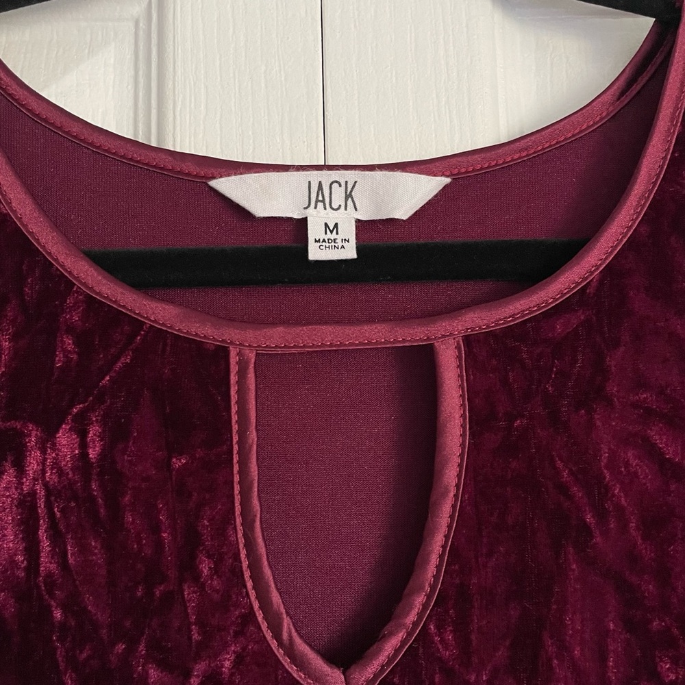 NWT Jack by BB Dakota Women’s Long Sleeve Crushed Velvet Dress Merlot - Medium - Picture 9 of 9